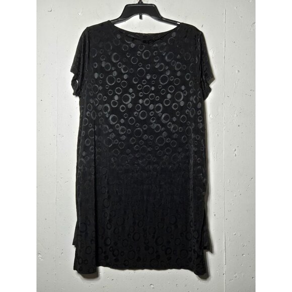 Travelers by Chicos Black Short Sleeve Mini Dress Size 2 Large 12 Stretch Comfy - Picture 2 of 10